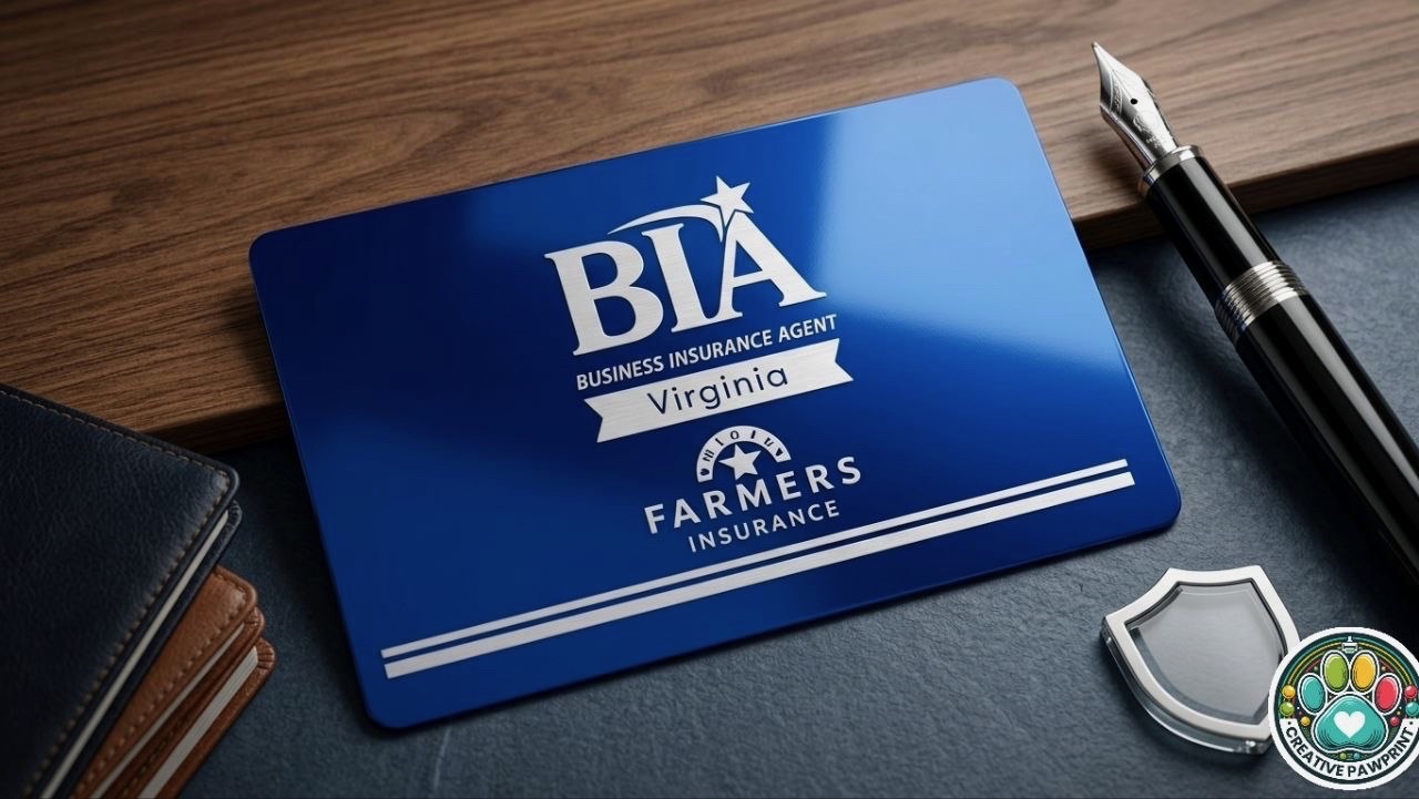 BIA Farmers Insurance tarjeta metal azul grabada